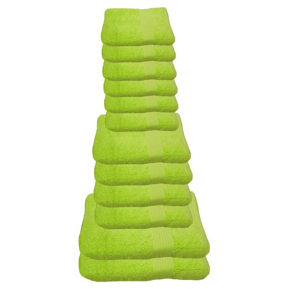 Julie Julsen 12 TLG Handtuchset 2 Badetücher 4 Handtücher 6 Gästetücher Reine Baumwolle über 30 Farben Limette