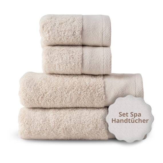 casaviva – Handtücher Set 100% hochwertige Baumwolle 750 g/m², Oeko-Tex Badehandtücher, extra kuschelig und saugfähig - 6-teiliges Handtuchset - Beige Turteltaube