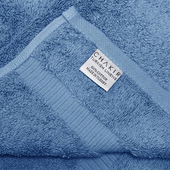Chakir Turkish Linens 100% Baumwolle Premium Türkische Handtücher für Badezimmer, 2 große Badetücher 91,4 x 152,4 cm, 2 Handtücher, 2 Waschlappen (6-teiliges Handtuch-Set, Wedgewood)