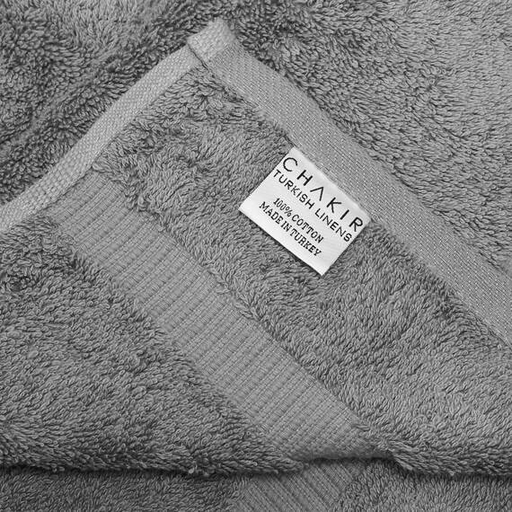 Chakir Turkish Linens Hochwertige türkische Handtücher für das Badezimmer, 100% Baumwolle, 76,2 x 152,4 cm, 4 Stück, Grau