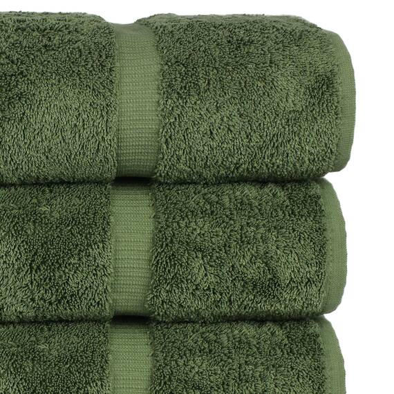 Chakir Turkish Linens Türkische Handtücher für Badezimmer, 100% Baumwolle, 68 x 137 cm, 4-teiliges Badetuch, Moos