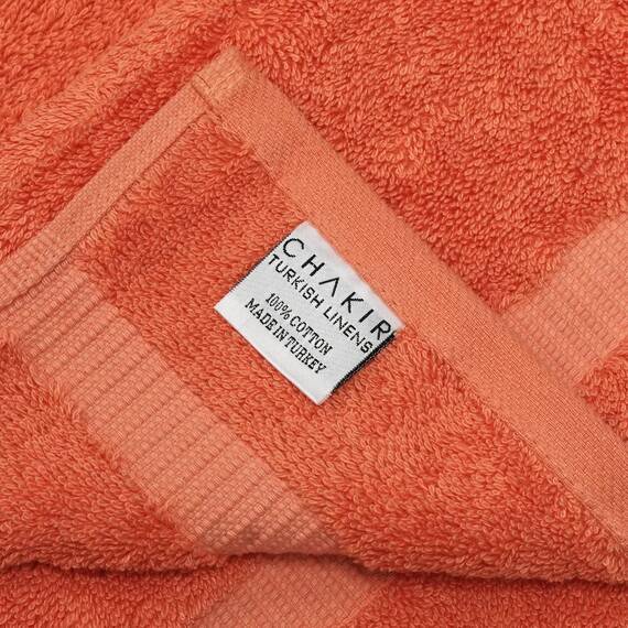 Chakir Turkish Linens Hochwertige türkische Handtücher für das Badezimmer, Badetuch aus 100% Baumwolle, 68 x 137 cm, 4-teilig, Koralle