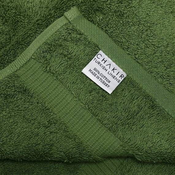 Chakir Turkish Linens Hochwertige türkische Handtücher für das Badezimmer, 100% Baumwolle, 2 große Badetücher, 2 Handtücher, 2 Waschlappen, (6-teiliges Handtuch-Set, Grün (Moss))