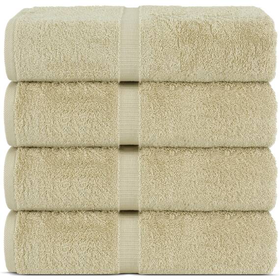 Chakir Turkish Linens Hochwertige türkische Handtücher für das Badezimmer, 100 % Baumwolle, 76,2 x 152,4 cm, 4 Stück, Beige