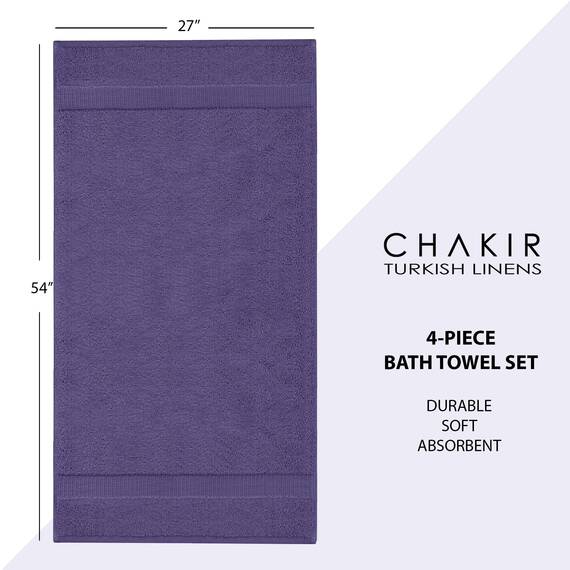 Chakir Turkish Linens | Hotel & Spa Qualität 100% Baumwolle Premium türkische Handtücher | weich & saugfähig (4-teilige Badetücher, Pflaume)