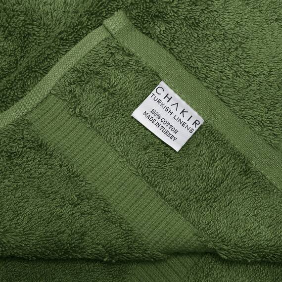 Chakir Turkish Linens Türkische Handtücher für Badezimmer, 100% Baumwolle, 68 x 137 cm, 4-teiliges Badetuch, Moos