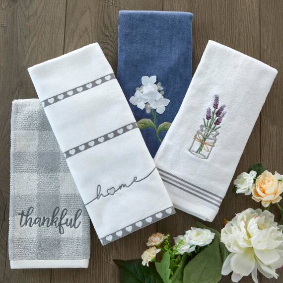 SKL Home by Saturday Knight Ltd. Handtuch, Lavendel, Weiß, 40,6 x 63,5 cm, 2 Stück