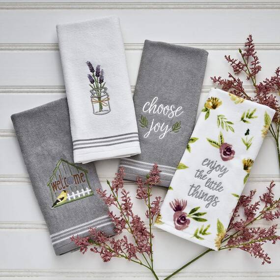 SKL Home by Saturday Knight Ltd. Handtuch, Lavendel, Weiß, 40,6 x 63,5 cm, 2 Stück
