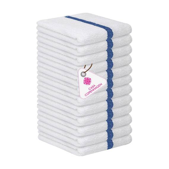 Casa Copenhagen Klassische Barmop-Handtücher, 12er-Pack aus 100% Baumwolle, saugfähig und langlebig, 25 x 25 cm – Vielzweck-Küchentücher für Zuhause, Bar und Restaurant