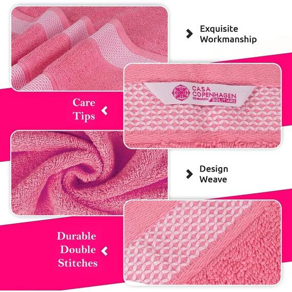 Casa Copenhagen, 6teiliges Designer Handtuch Geschenkset aus 100% ägyptischer Baumwolle – Staubiges Blau, 600 g/m² (2Badetücher, 2Handtücher, 2Waschhandschuhe) Geschenkbox für Damen & Herren