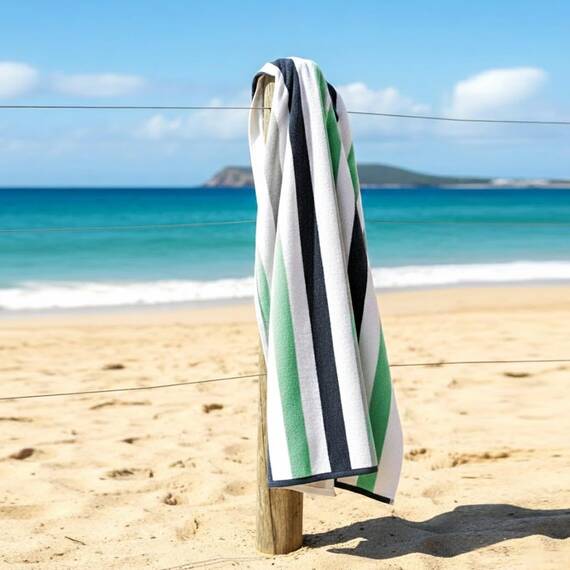 Casa Copenhagen Monaco Handtücher 4-Stück Geschenkset aus – Blaugrün Strandtüchern, 75x150 cm extragroße Pooltüchern 100% Baumwolle (perfekte Sommer Geschenkset für Damen & Herren)