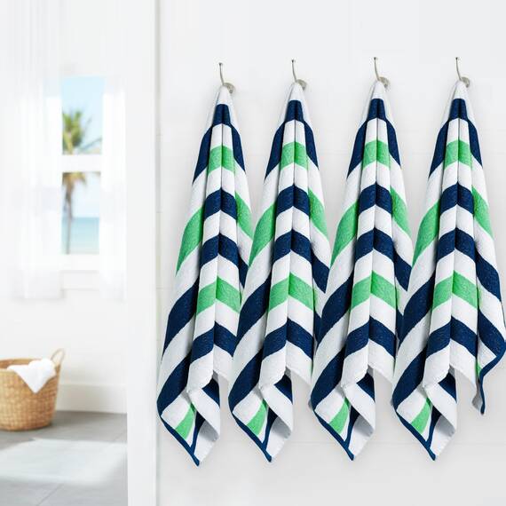 Casa Copenhagen Monaco Handtücher 4-Stück Geschenkset aus – Blaugrün Strandtüchern, 75x150 cm extragroße Pooltüchern 100% Baumwolle (perfekte Sommer Geschenkset für Damen & Herren)
