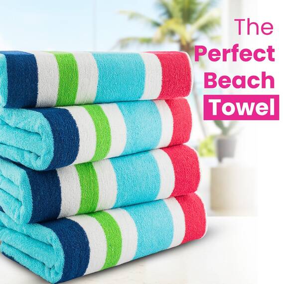 Casa Copenhagen Monaco Handtücher 4-Stück Geschenkset aus – Regenbogenrosa, 75x150 cm extragroße Pooltüchern 100% Baumwolle (perfekte Sommer Geschenkset für Damen & Herren)