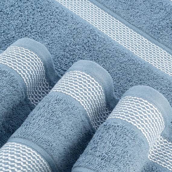 Casa Copenhagen, 6teiliges Designer Handtuch Geschenkset aus 100% ägyptischer Baumwolle – Staubiges Blau, 600 g/m² (2Badetücher, 2Handtücher, 2Waschhandschuhe) Geschenkbox für Damen & Herren
