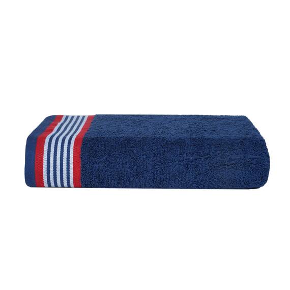 Casa Copenhagen 2-teiliges XL-Designer Badetuch-Set aus 100% ägyptischer Baumwolle Amerikanischblau–Amerikanischrot, 90x180 cm Badetücher für das Badezimmer (perfekte Geschenkset für Damen & Herren)