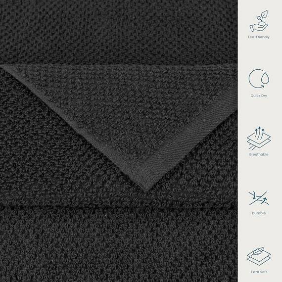 Casa Copenhagen Strukturiertes 6-teiliges kleines Badetuchset - Moosgrau, aus 100% ägyptischer Baumwolle Kiefergrau, Badetücher für das Badezimmer (perfekte Geschenkset für Damen & Herren)