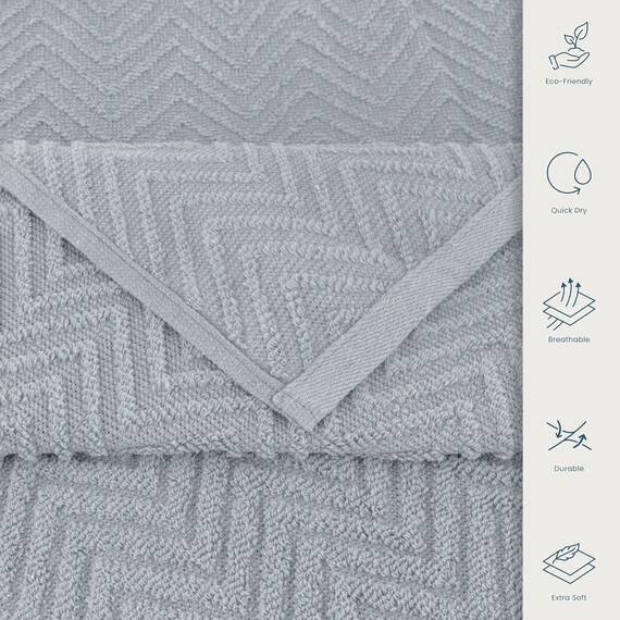 Casa Copenhagen, 6teiliges Designer Handtuch Geschenkset aus 100% ägyptischer Baumwolle – Pflaumengrau, 550 g/m² (2Badetücher, 2Handtücher, 2Waschhandschuhe) Geschenkbox für Damen & Herren