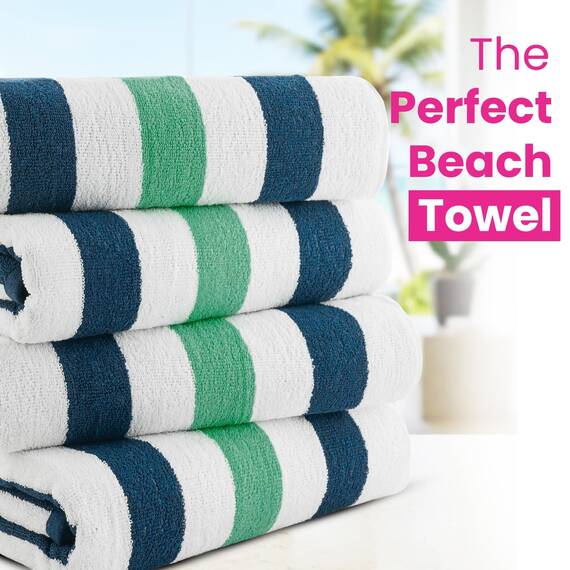 Casa Copenhagen Monaco Handtücher 4-Stück Geschenkset aus – Blaugrün Strandtüchern, 75x150 cm extragroße Pooltüchern 100% Baumwolle (perfekte Sommer Geschenkset für Damen & Herren)