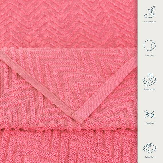 Casa Copenhagen, 6teiliges Designer Handtuch Geschenkset aus 100% ägyptischer Baumwolle – Schweinchenrosa, 550 g/m² (2Badetücher, 2Handtücher, 2Waschhandschuhe) Geschenkbox für Damen & Herren