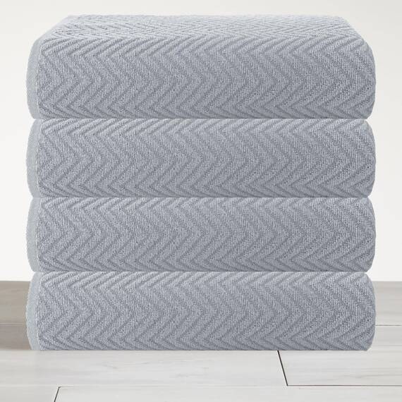 Casa Copenhagen Wave Textured 4-teiliges Geschenkset XL Designer Handtüchern aus 100% ägyptischer Baumwolle, 70x140 cm, 4Badetücher für Badezimmer (perfekte Geschenkset für Damen & Herren)