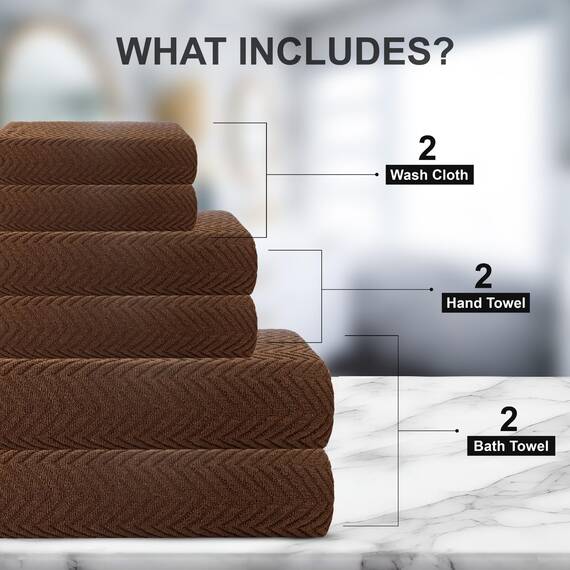 Casa Copenhagen, 6teiliges Designer Handtuch Geschenkset aus 100% ägyptischer Baumwolle –Toffeebraun, 550 g/m² (2Badetücher, 2Handtücher, 2Waschhandschuhe) Geschenkbox für Damen & Herren