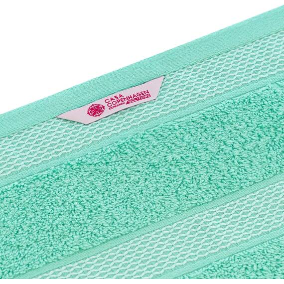Casa Copenhagen, 6teiliges Designer Handtuch Geschenkset aus 100% ägyptischer Baumwolle- Aqua-blau, 600 g/m² (2Badetücher, 2Handtücher, 2Waschhandschuhe) Geschenkbox für Damen & Herren
