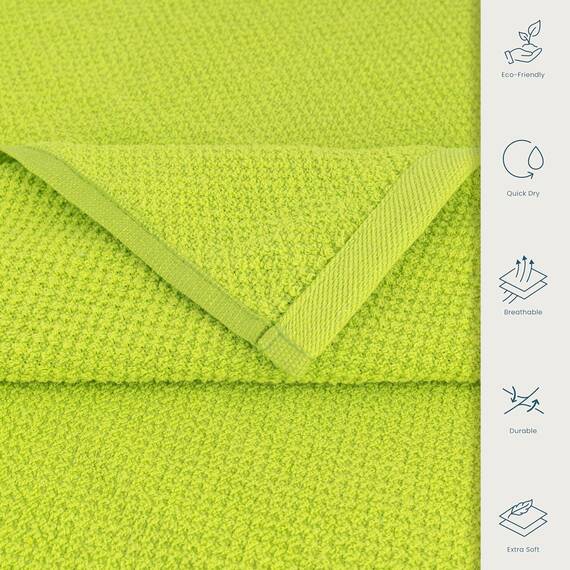Casa Copenhagen 4-teiliges Geschenkset XL Designer Handtüchern aus 100% ägyptischer Baumwolle- Electric Green, 70x140 cm, 4Badetücher für Badezimmer (perfekte Geschenkset für Damen & Herren)