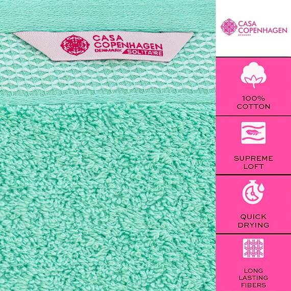 Casa Copenhagen, 6teiliges Designer Handtuch Geschenkset aus 100% ägyptischer Baumwolle- Aqua-blau, 600 g/m² (2Badetücher, 2Handtücher, 2Waschhandschuhe) Geschenkbox für Damen & Herren