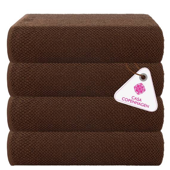 Casa Copenhagen 4-teiliges Geschenkset XL Designer Handtüchern aus 100% ägyptischer Baumwolle-Toffee, 70x140 cm, 4Badetücher für Badezimmer (perfekte Geschenkset für Damen & Herren)