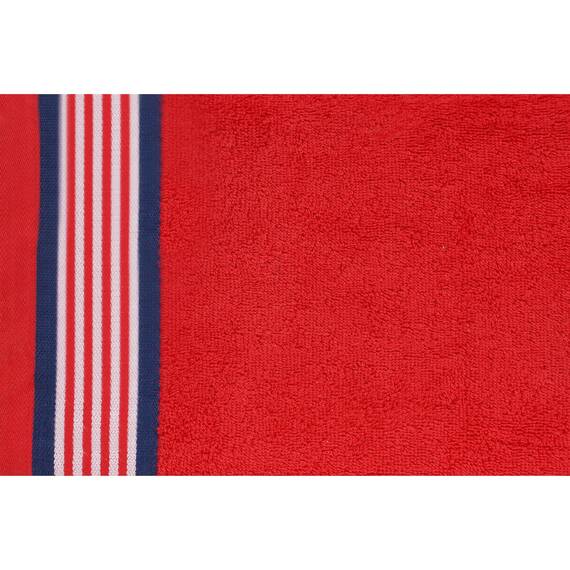 Casa Copenhagen 2-teiliges XL-Designer Badetuch-Set aus 100% ägyptischer Baumwolle Amerikanischblau–Amerikanischrot, 90x180 cm Badetücher für das Badezimmer (perfekte Geschenkset für Damen & Herren)