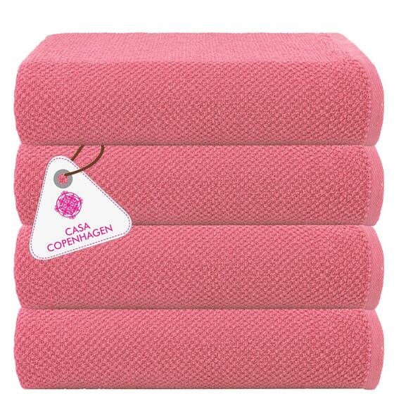 Casa Copenhagen 4-teiliges Geschenkset XL Designer Handtüchern aus 100% ägyptischer Baumwolle- Rosenholz, 70x140 cm, 4Badetücher für Badezimmer (perfekte Geschenkset für Damen & Herren)