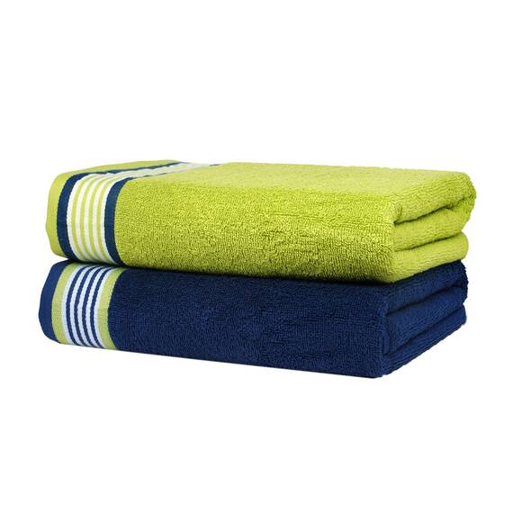 Casa Copenhagen 2-teiliges XL-Designer Badetuch-Set aus 100% ägyptischer Baumwolle Kalifornienblau–Kaliforniengrün, 90x180 cm Badetücher für das Badezimmer (perfekte Geschenkset für Damen & Herren)