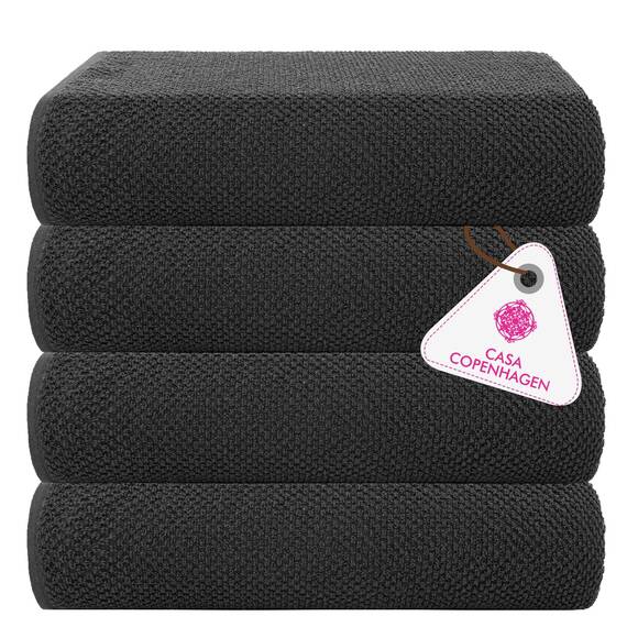 Casa Copenhagen 4-teiliges Geschenkset XL Designer Handtüchern aus 100% ägyptischer Baumwolle- Kieferngrau, 70x140 cm, 4Badetücher für Badezimmer (perfekte Geschenkset für Damen & Herren)