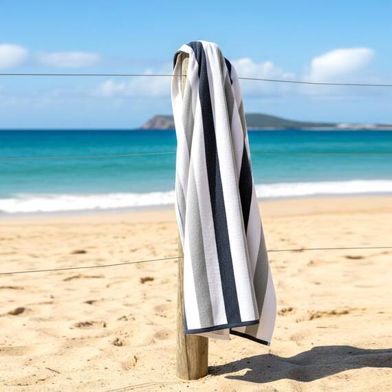 Casa Copenhagen Monaco Handtücher 4-Stück Geschenkset aus – Anthrazitgrau Strandtüchern, 75x150 cm extragroße Pooltüchern 100% Baumwolle (perfekte Sommer Geschenkset für Damen & Herren)