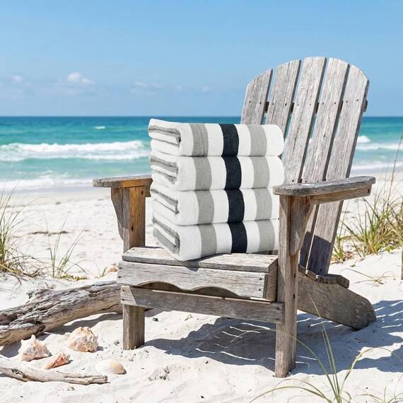 Casa Copenhagen Monaco Handtücher 4-Stück Geschenkset aus – Anthrazitgrau Strandtüchern, 75x150 cm extragroße Pooltüchern 100% Baumwolle (perfekte Sommer Geschenkset für Damen & Herren)