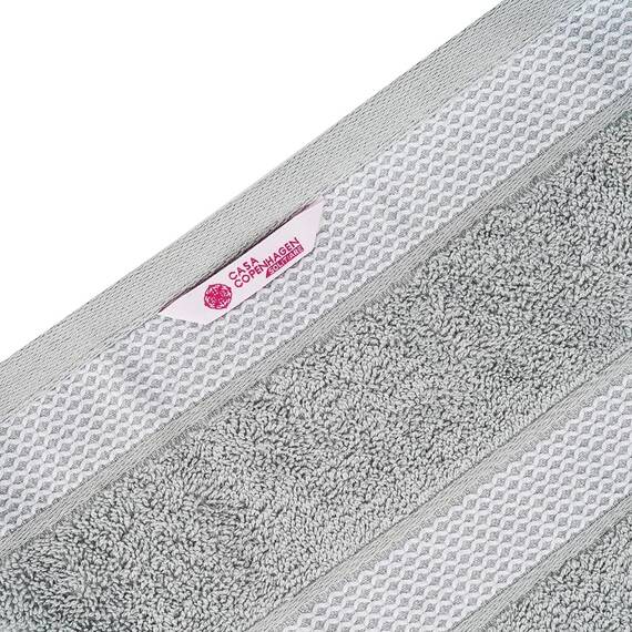 Casa Copenhagen, 6teiliges Designer Handtuch Geschenkset aus 100% ägyptischer Baumwolle –Grau-Violett, 600 g/m² (2Badetücher, 2Handtücher, 2Waschhandschuhe) Geschenkbox für Damen & Herren