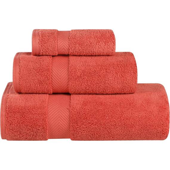 Superior - Kollektion, superweiches und saugfähiges Badetuchset, Baumwolle, Ziegelrot, 2-er Set