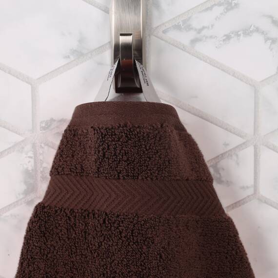 Superior Baumwoll-Handtuch-Set, mittlelgroß, flauschig, weich, saugfähig, Basisartikel, Bad, Zuhause, Spa, Salon, Hotel, Küche, luxuriös, schnell trocknend, Zero Twist Kollektion, 6-teilig, Espresso