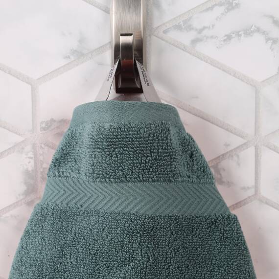 Superior Zero Twist Handtuch-Set, 12-teilig, Baumwolle, Sortiert, 4 Badetücher, 4 Waschlappen/Gesichtstücher, schnelltrocknend, Essentials für Zuhause, Dusche, Spa (Jadegrün)