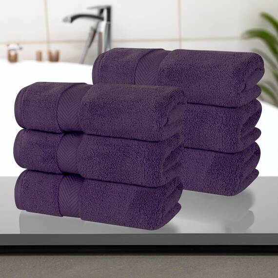 Superior Baumwoll-Handtuch-Set, mittelgroße Handtücher, Plüsch, weich, saugfähig, für Badezimmer, Essentials, Spa, Salon, Hotel, Küche, luxuriös, schnell trocknend, Zero Twist Kollektion, 6 Stück,