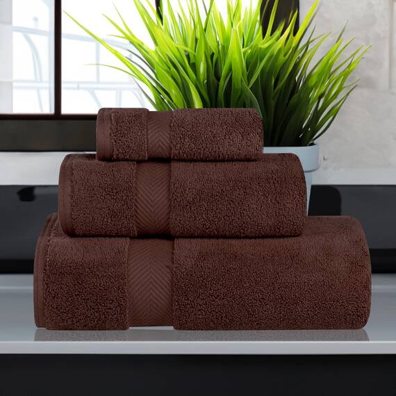 Superior - Kollektion, superweiches und saugfähiges Badetuchset, Baumwolle, espressofarben, 2-er Set