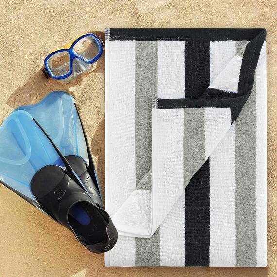 Casa Copenhagen Monaco Handtücher 4-Stück Geschenkset aus – Anthrazitgrau Strandtüchern, 75x150 cm extragroße Pooltüchern 100% Baumwolle (perfekte Sommer Geschenkset für Damen & Herren)