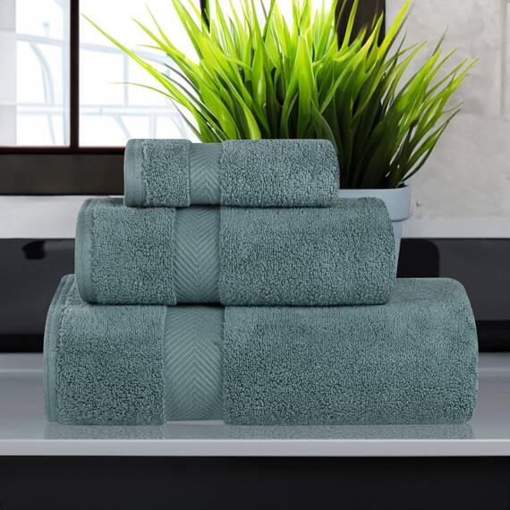 Superior - Kollektion, superweiches und saugfähiges Badetuchset, Baumwolle, jadefarben, 2-er Set