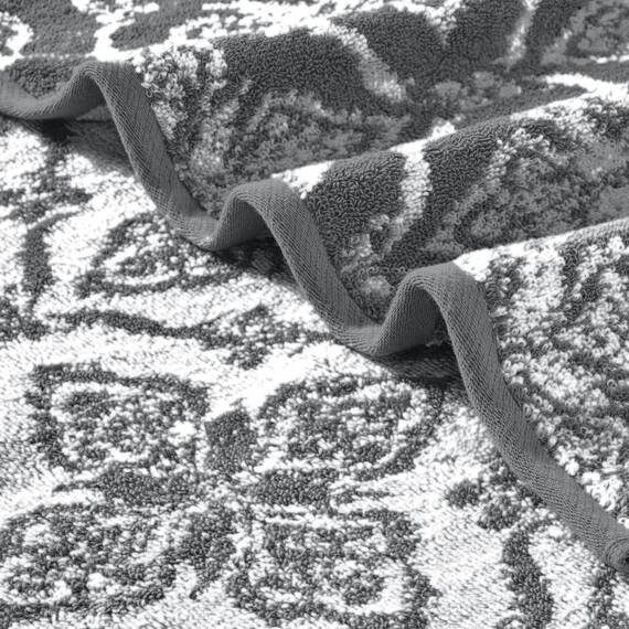 Modern Threads Amaris Wende-Handtuchset aus garngefärbtem Jacquard, 6-teilig, Badetücher, Handtücher und Waschlappen, sehr saugfähig und schnell trocknend, 100% gekämmte Baumwolle, Kohlefarben
