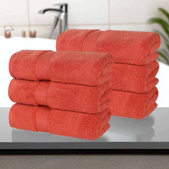 Superior Baumwoll-Handtuch-Set, mittelgroße Handtücher, Plüsch, weich, saugfähig, Badezimmer-Grundlagen, Heimbedarf, Spa, Salon, Hotel, Küche, Luxus, schnell trocknend, Zero Twist Kollektion, 6er-Set,