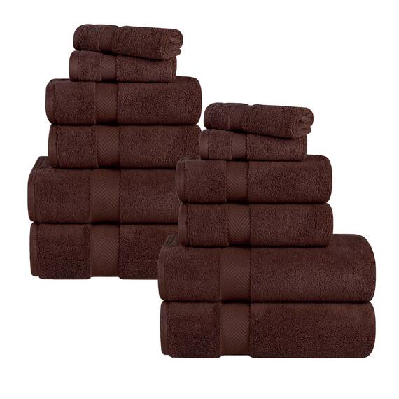 Superior Zero Twist Handtuch-Set, Baumwolle, 12-teilig, sortiert, enthält 4 Badetücher, 4 Handtücher, 4 Waschlappen/Gesichtstücher, schnell trocknend, Essentials, Dusche, Spa, luxuriöse, weiche,