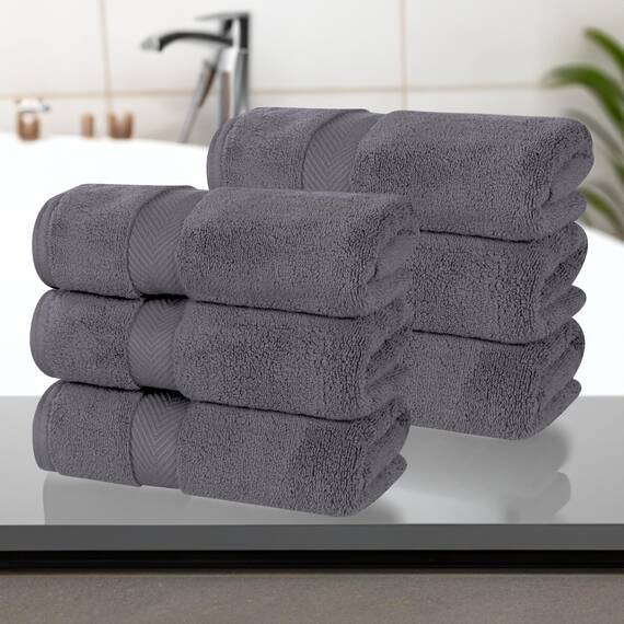 Superior Baumwoll-Handtuch-Set, mittelgroße Handtücher, Plüsch, weich, saugfähig, Badezimmer-Basics, Essentials, Spa, Salon, Hotel, Küche, luxuriös, schnell trocknend, Zero Twist Kollektion, 6 Stück,