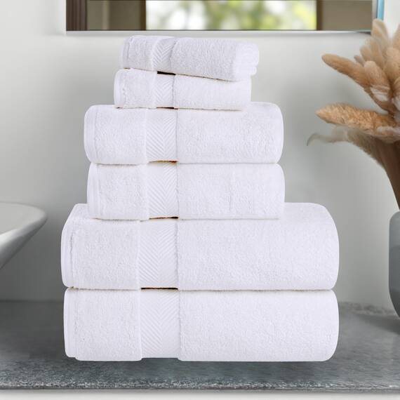 Superior - Kollektion, superweiches und saugfähiges Badehandtuchset, Baumwolle, weiß, 2-er Set