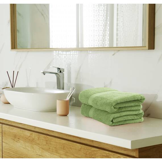 Utopia Towels 8-teiliges Handtuch-Set, Salbeigrün, 2 Badetücher, 2 Handtücher und 4 Waschlappen, 100% Baumwolle