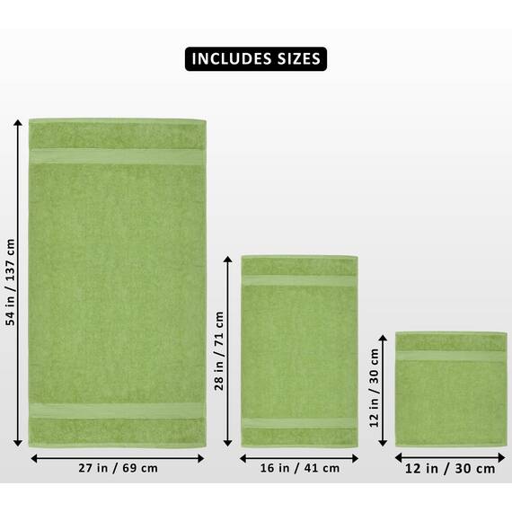 Utopia Towels 8-teiliges Handtuch-Set, Salbeigrün, 2 Badetücher, 2 Handtücher und 4 Waschlappen, 100% Baumwolle